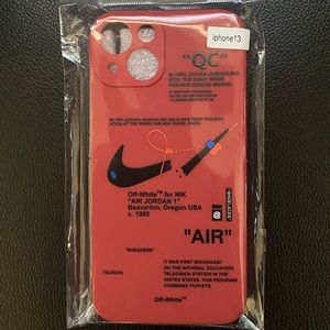 Nike x offwhite silicone case for iPhone 13.